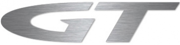 GT Logo Edelstahl, 2-teilig, matt, 60 mm