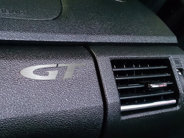 GT Logo Edelstahl, einteilig, matt, 60 mm
