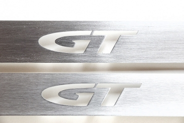 Türeinstiegsleisten mit GT Logo, gebürstet, wintersicher