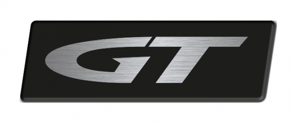GT Logo Edelstahl, 2-teilig, matt, 60 mm