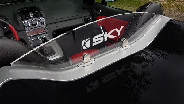 Plexiglaswindschott mit SKY Logo als Ersatz für OEM Windschott (Tennisschläger)